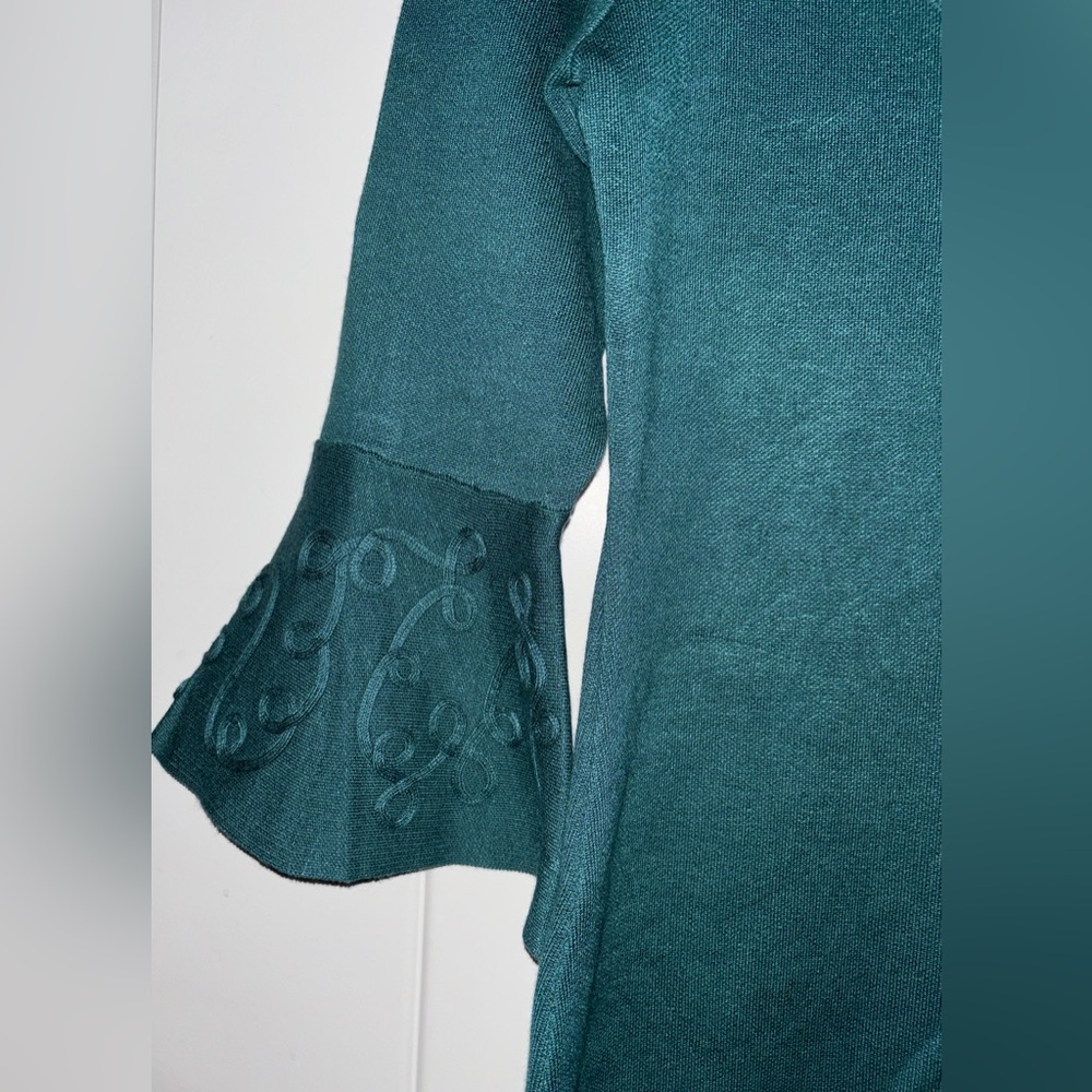 Maggy London Emerald Green Bell Sleeve Sheath Dress Size L NWT Holiday Party‎ - Picture 5 of 10